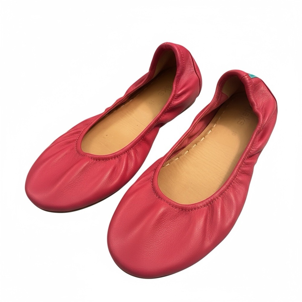 Tieks Womens 10 Fuchsia Pink Leather Ballet Flats Nappa Foldable Shoes Rose